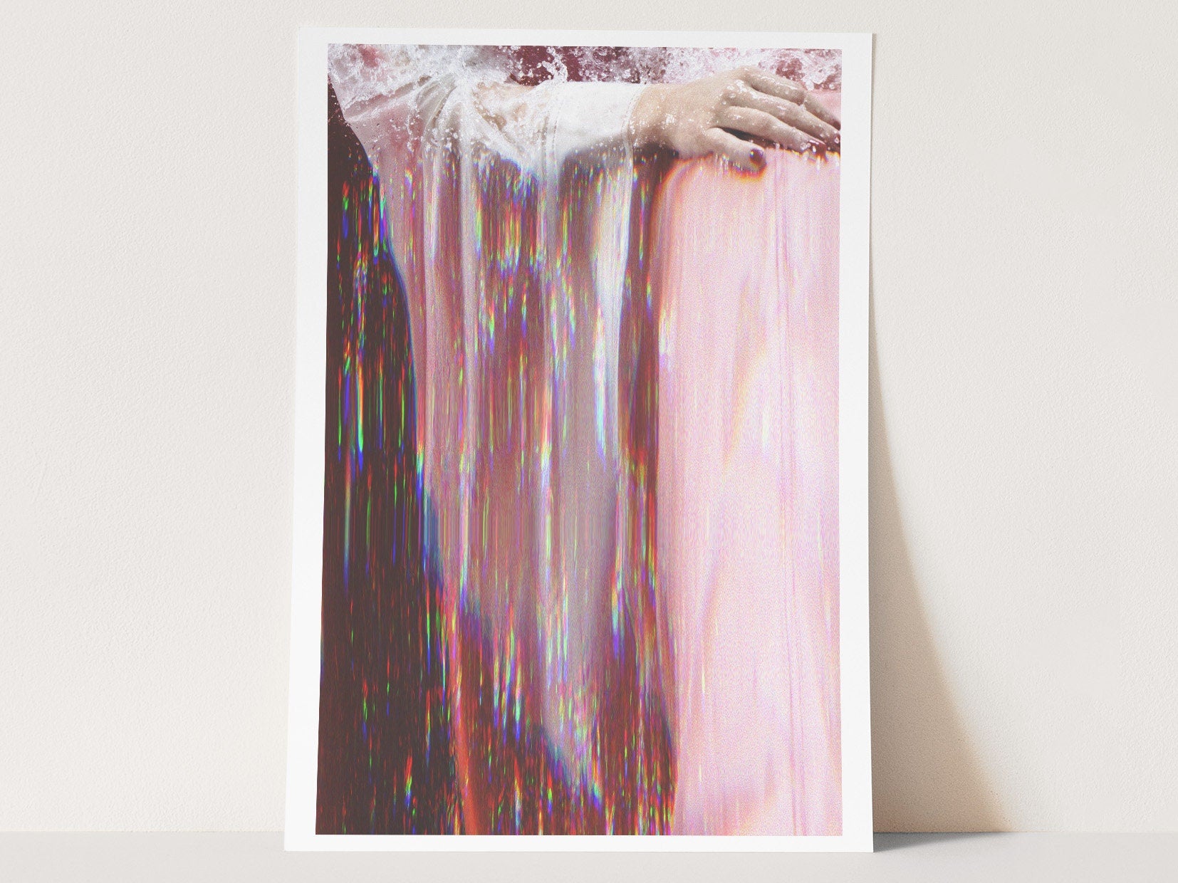 Pink Splash Altered Fashion Photography - Eclectic Feminine Wall Decor for Living Room, Bedroom, Home, Office | Untitled (242) Giclée Print