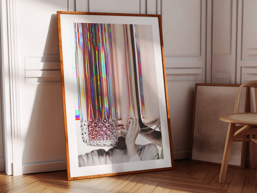 Surrealist Fashion Portrait Wall Art - Colorful Distorted Aesthetic for Contemporary Home Decor | Untitled (245) Giclée Print