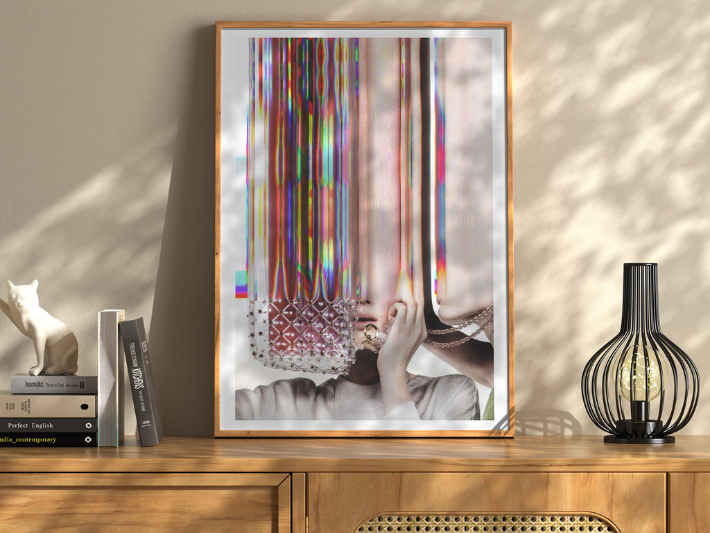 Surrealist Fashion Portrait Wall Art - Colorful Distorted Aesthetic for Contemporary Home Decor | Untitled (245) Giclée Print