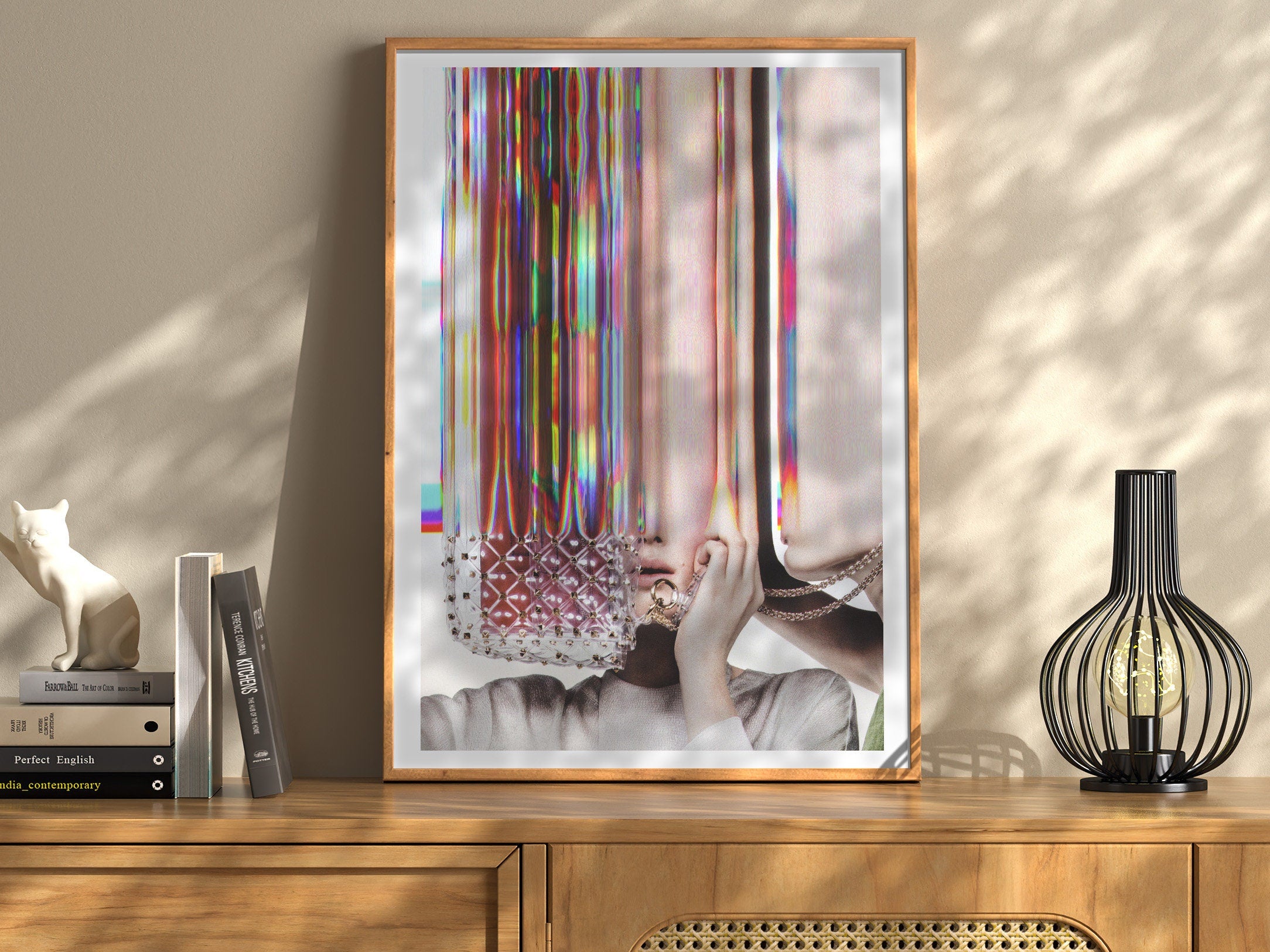 Surrealist Fashion Portrait Wall Art - Colorful Distorted Aesthetic for Contemporary Home Decor | Untitled (245) Giclée Print