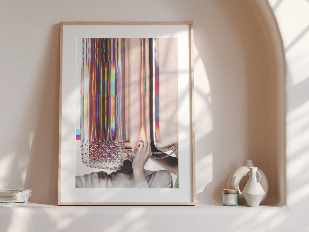 Surrealist Fashion Portrait Wall Art - Colorful Distorted Aesthetic for Contemporary Home Decor | Untitled (245) Giclée Print