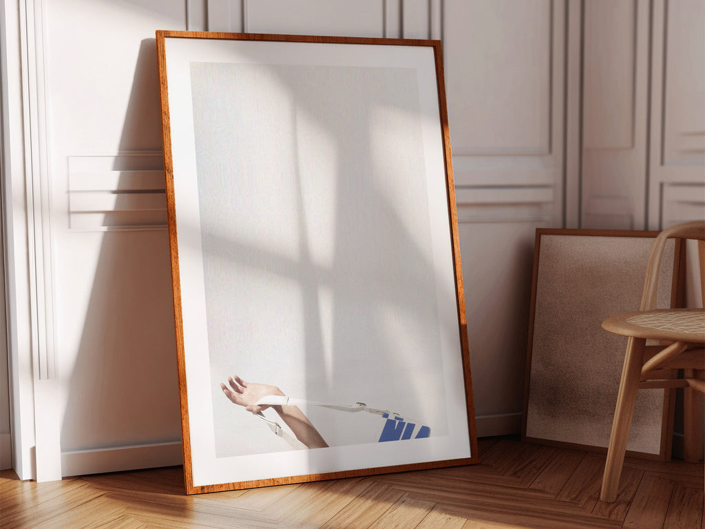 White Minimalist Modern Contemporary Wall Decor - Elegant and Neutral Vertical Art Print for Home, Office | Untitled (248) Giclée Print