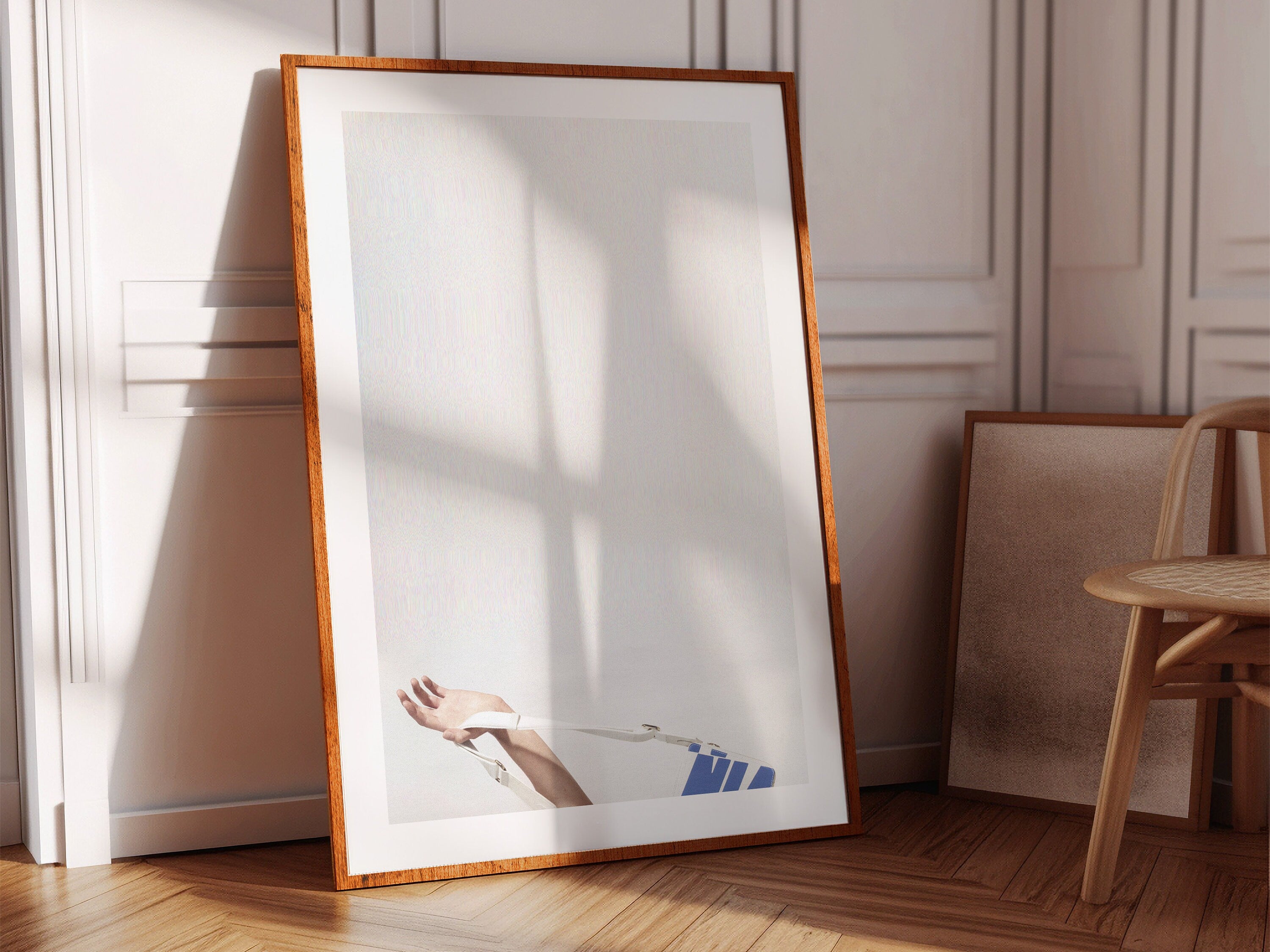 White Minimalist Modern Contemporary Wall Decor - Elegant and Neutral Vertical Art Print for Home, Office | Untitled (248) Giclée Print