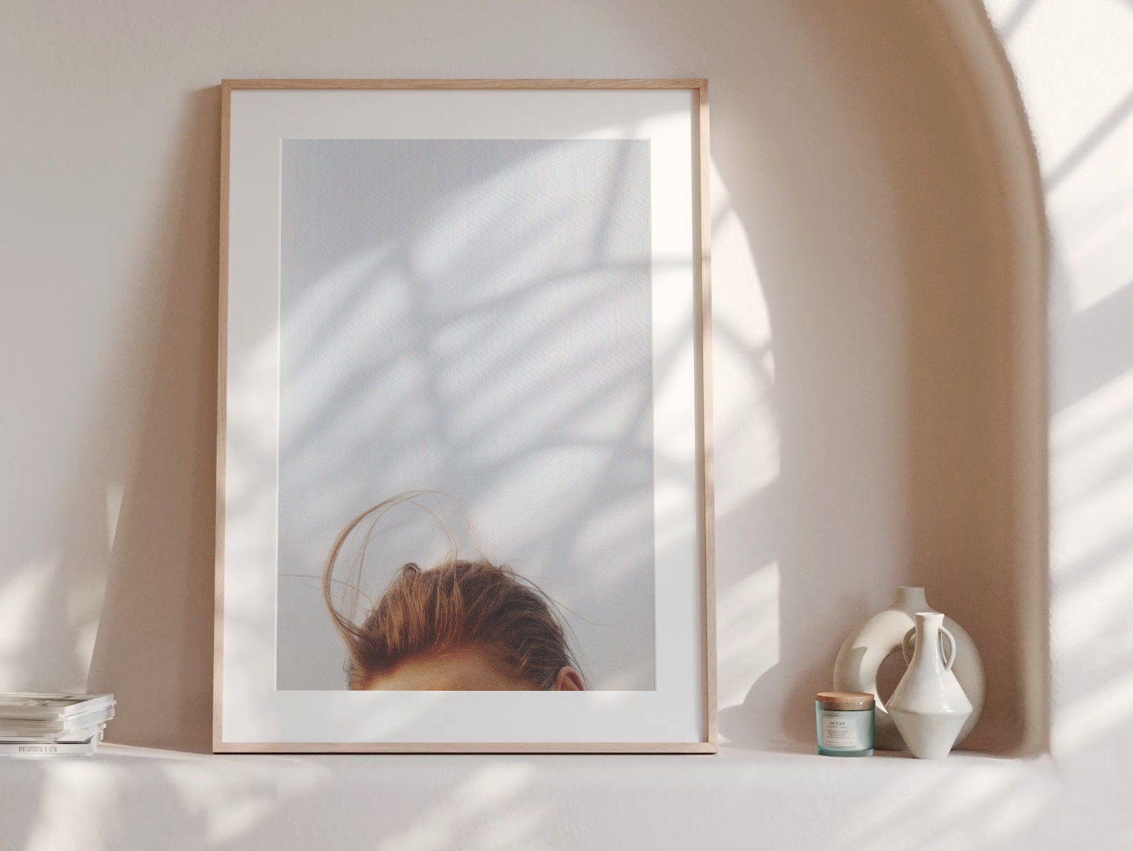 Blue Sky Woman Altered Fashion Photo - Beautiful Minimal Feminine Glitch Art For Living Room, Bedroom, Office | Untitled (253) Giclée Print