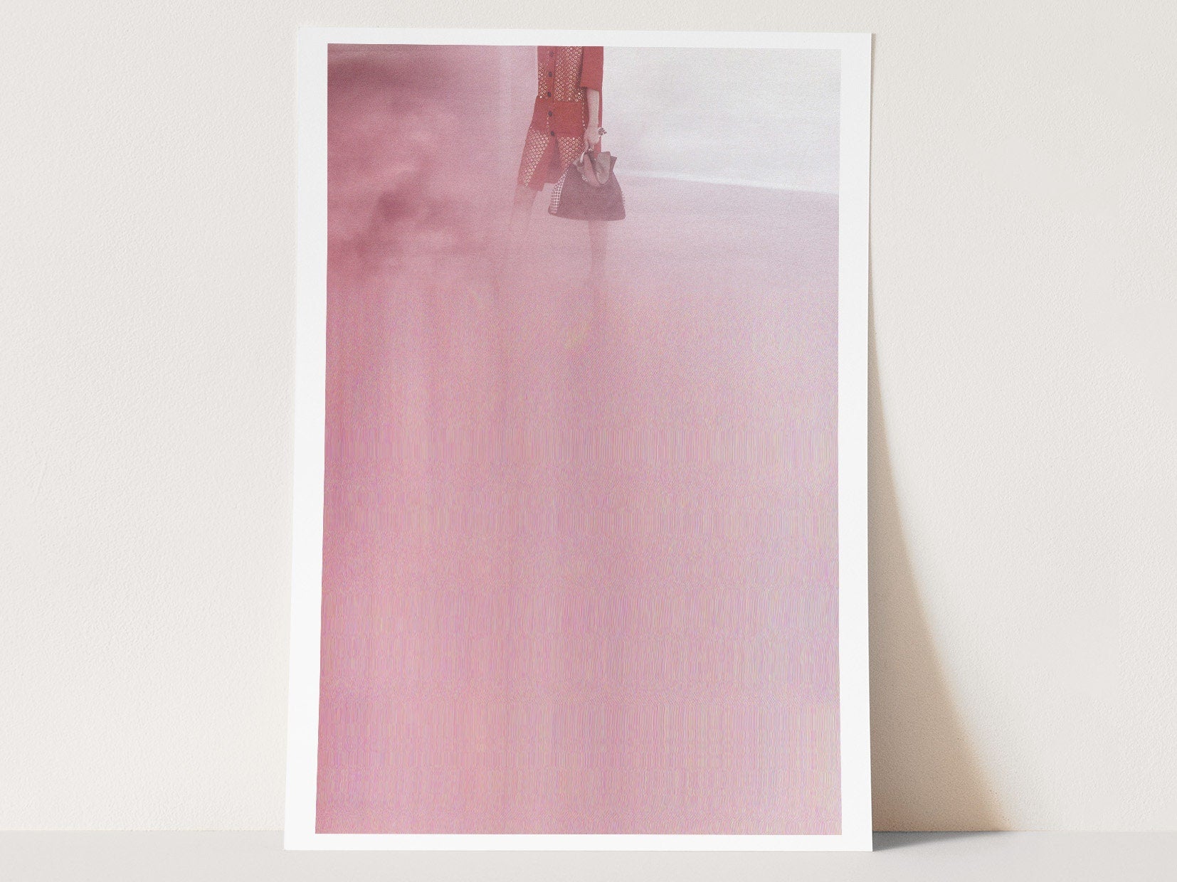 Pink Abstract Altered Fashion Photo Wall Artwork - Beautiful Minimalist Surrealist Glitch Art for Home, Office | Untitled (254) Giclée Print