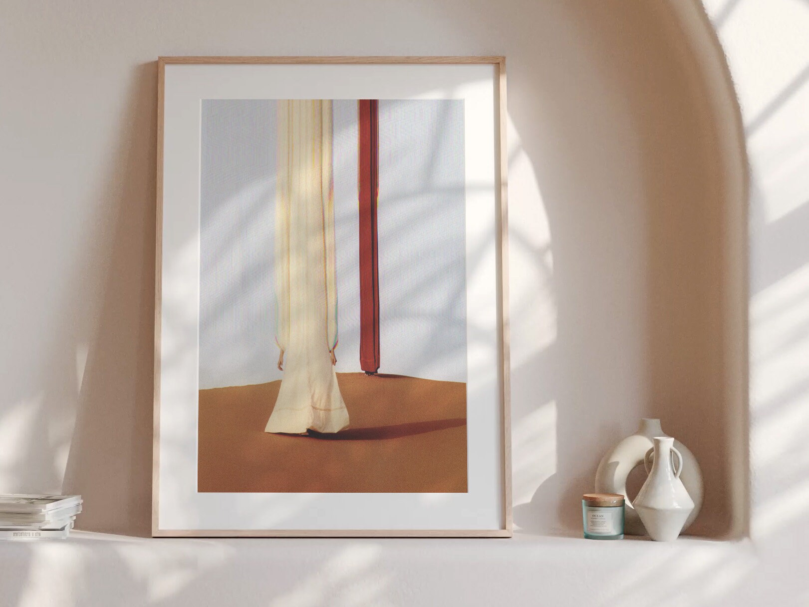 Dramatic Desert Altered Fashion Photo Art Print - Elegant Beige and Brown Wall Decor for Living Room, Bedroom | Untitled (255) Giclée Print