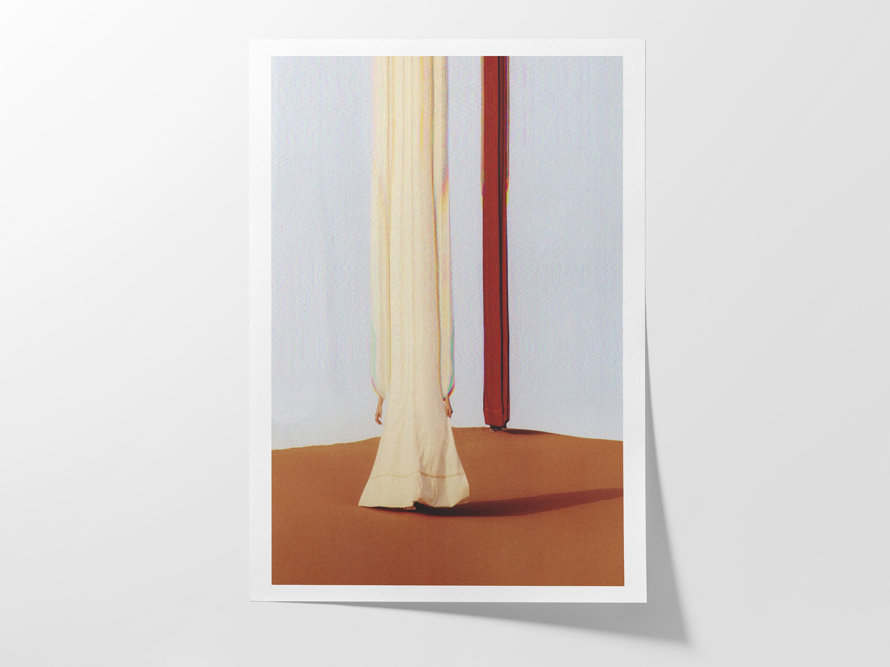 Dramatic Desert Altered Fashion Photo Art Print - Elegant Beige and Brown Wall Decor for Living Room, Bedroom | Untitled (255) Giclée Print