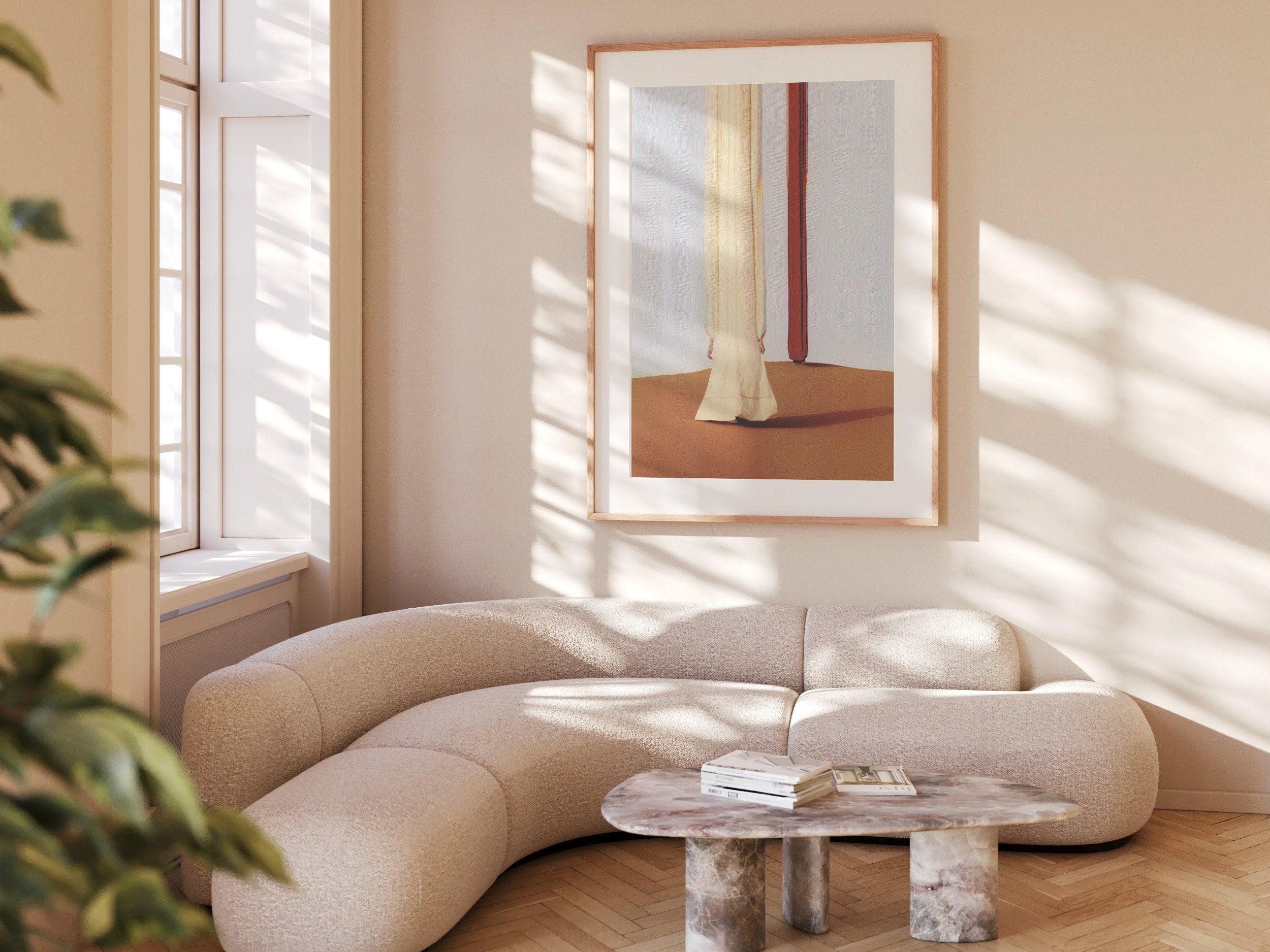 Dramatic Desert Altered Fashion Photo Art Print - Elegant Beige and Brown Wall Decor for Living Room, Bedroom | Untitled (255) Giclée Print