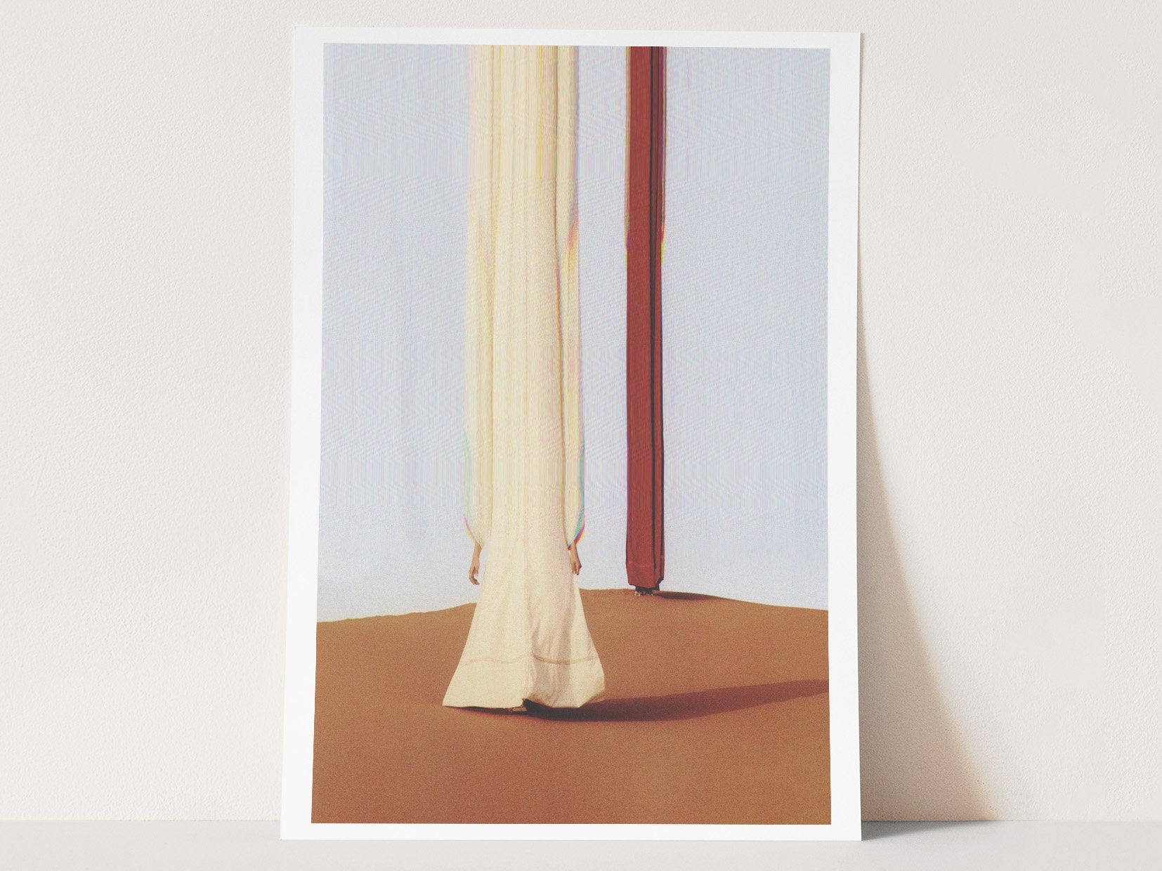 Dramatic Desert Altered Fashion Photo Art Print - Elegant Beige and Brown Wall Decor for Living Room, Bedroom | Untitled (255) Giclée Print