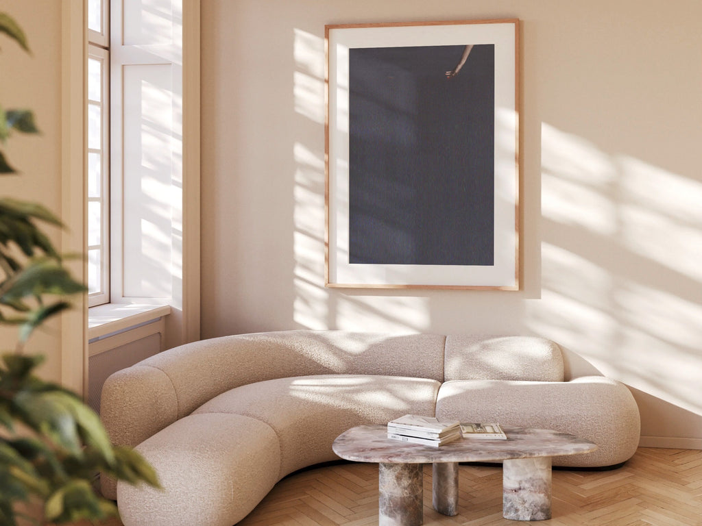 Dark Minimalist Modern Wall Art Print - Neutral Black Grey Vertical Artwork for Living Room, Bedroom, Office | Untitled (256) Giclée Print