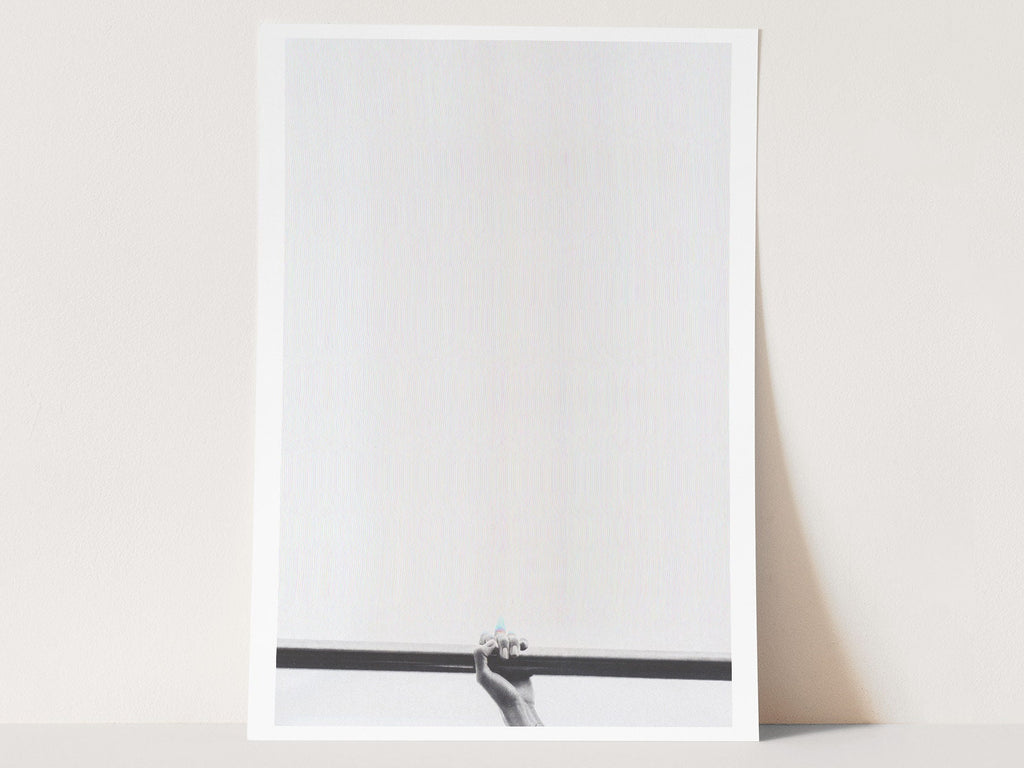 Altered Black and White Photography Print - Neutral Abstract Glitch Wall Art For Living Room, Home, Office | Untitled (257) Giclée Print