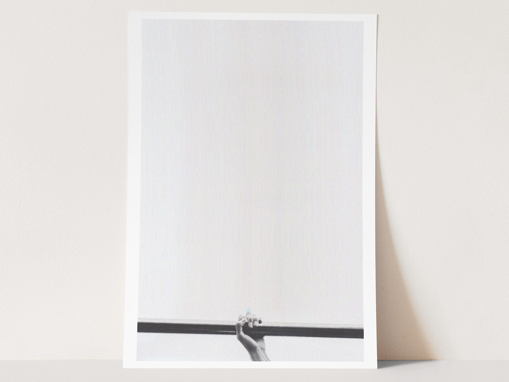 Altered Black and White Photography Print - Neutral Abstract Glitch Wall Art For Living Room, Home, Office | Untitled (257) Giclée Print