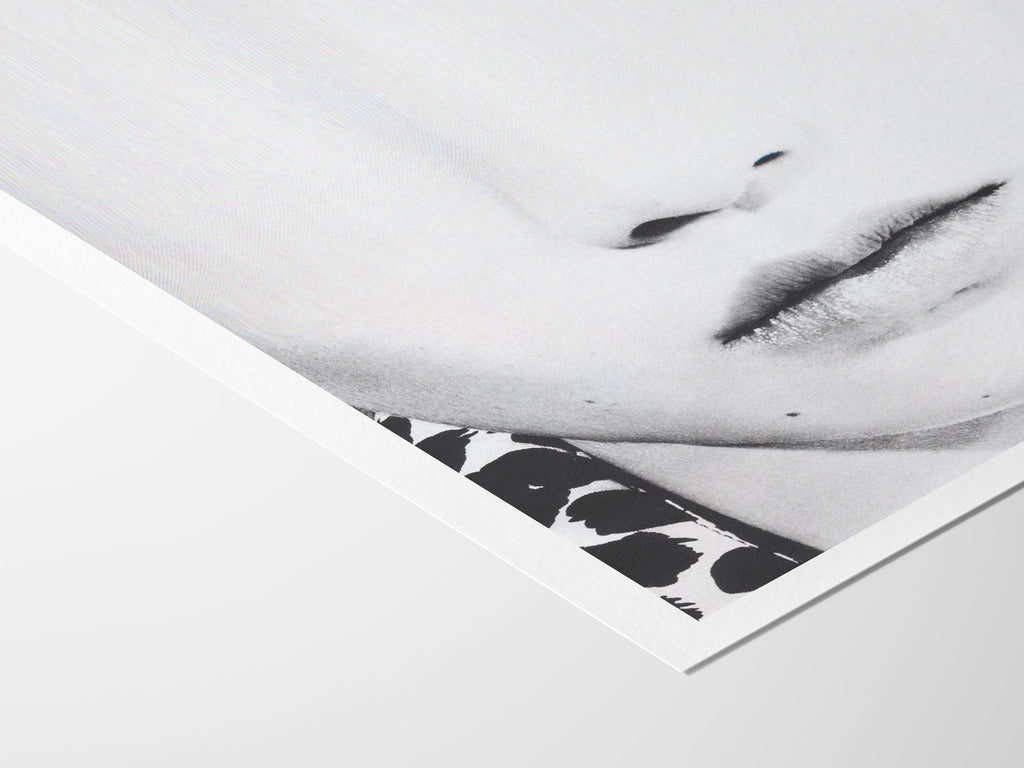 Black and White Altered Glitch Fashion Portrait Wall Art - Minimalist Artwork for Bedroom, Living Room, Office | Untitled (259) Giclée Print