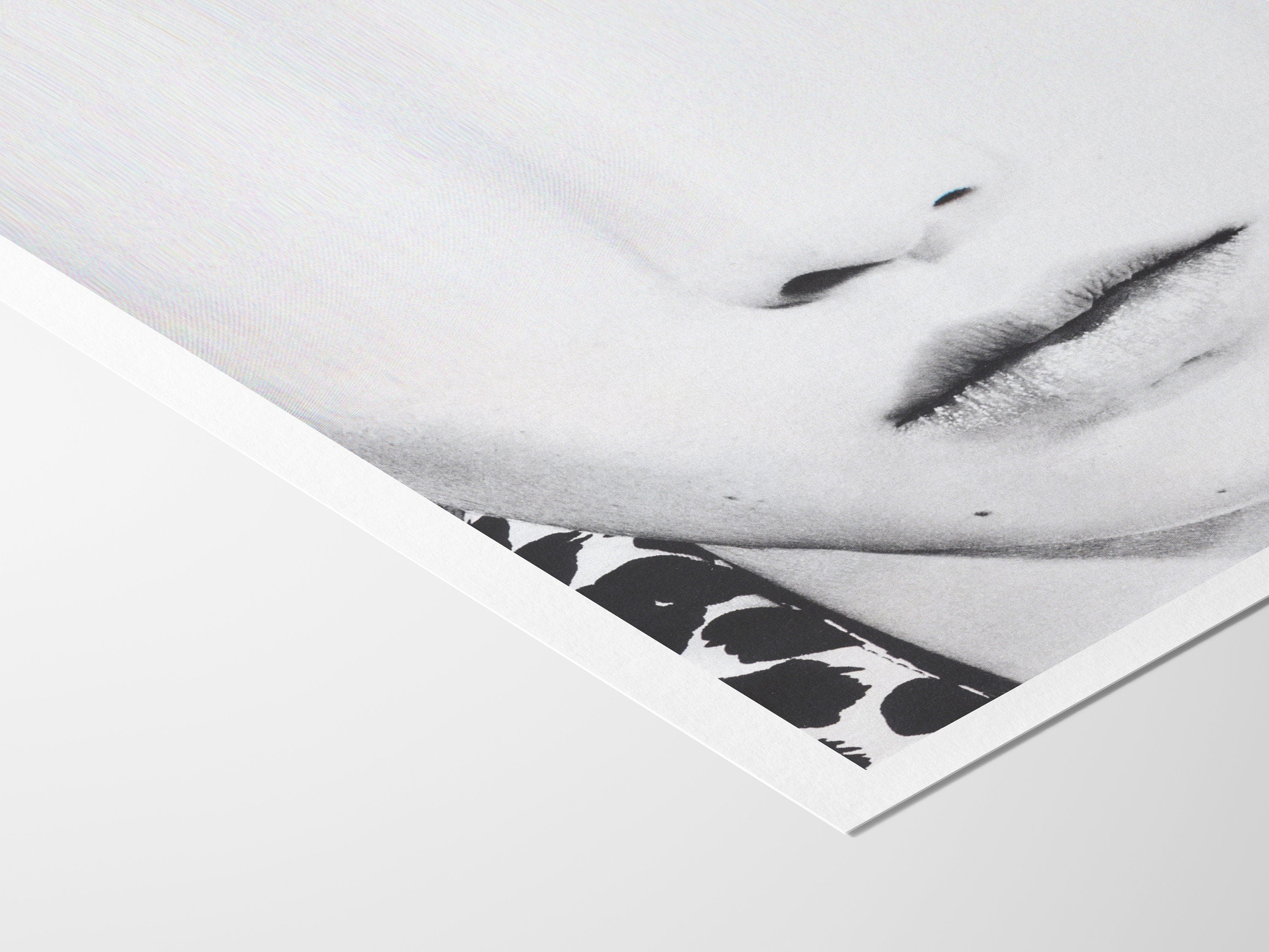 Black and White Altered Glitch Fashion Portrait Wall Art - Minimalist Artwork for Bedroom, Living Room, Office | Untitled (259) Giclée Print