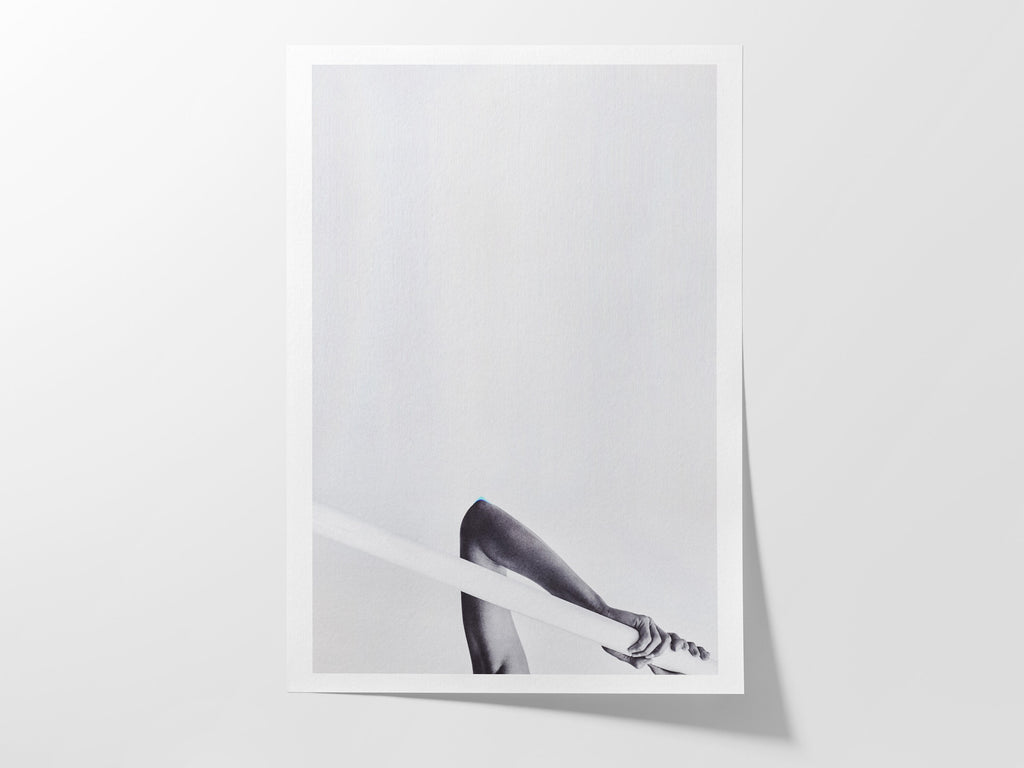 Minimalist Black and White Abstract Art Print - Elegant Human Form and Linework for Contemporary Decor | Untitled (261) Giclée Print