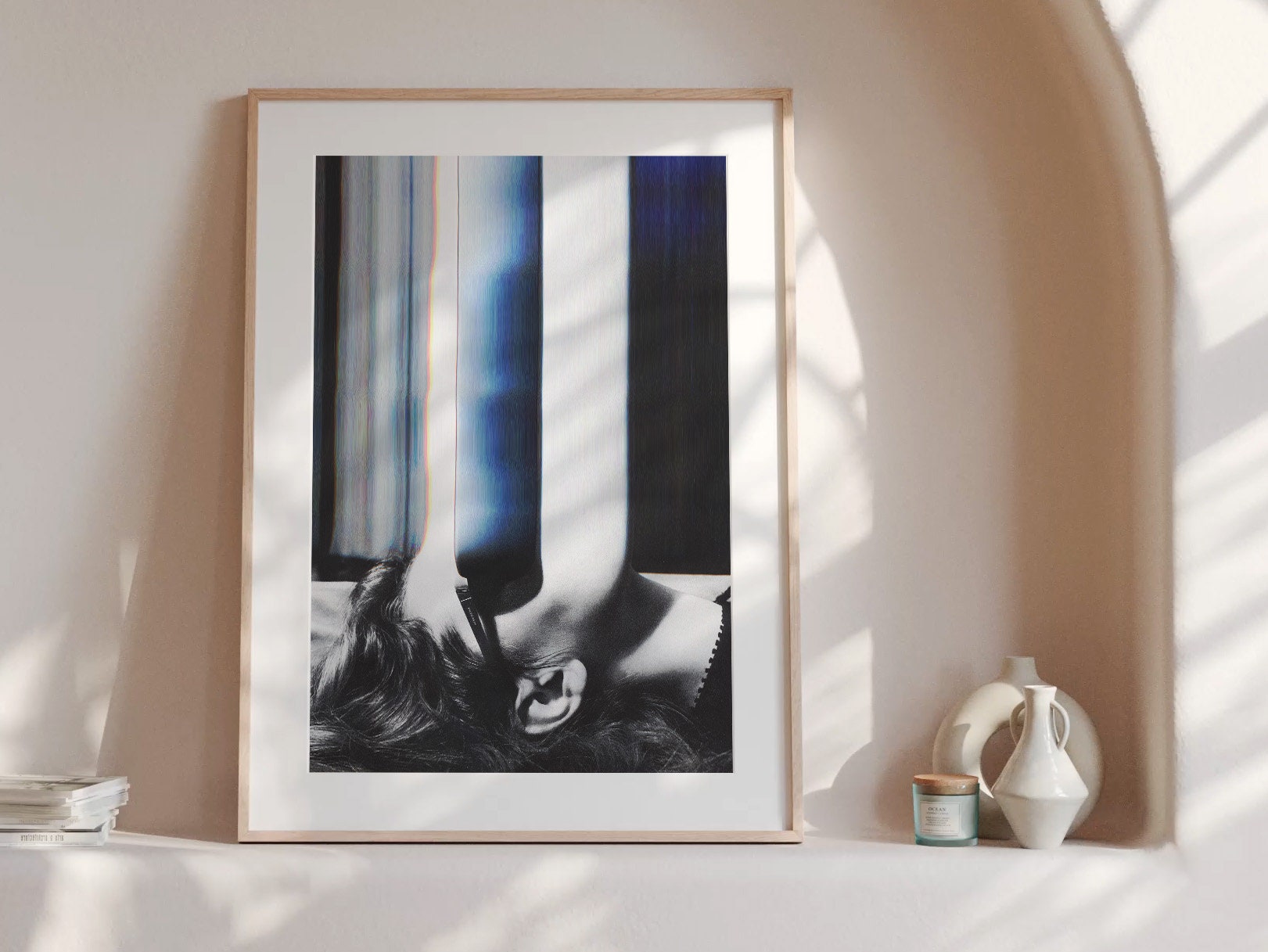 Altered Black And White Sunglasses Fashion Photo Wall Art - Eclectic, Moody, Aesthetic Decor For Home, Office | Untitled (267) Giclée Print