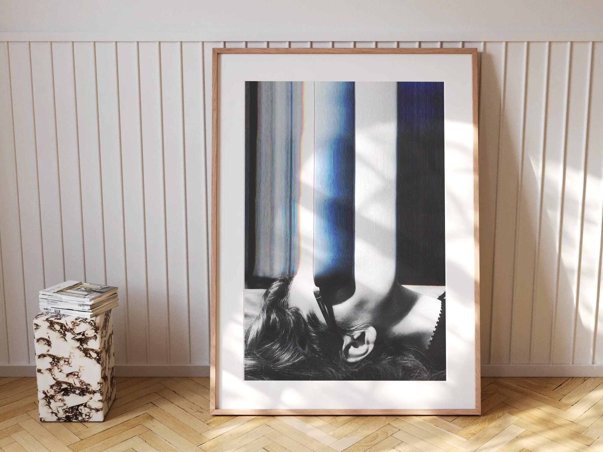 Altered Black And White Sunglasses Fashion Photo Wall Art - Eclectic, Moody, Aesthetic Decor For Home, Office | Untitled (267) Giclée Print