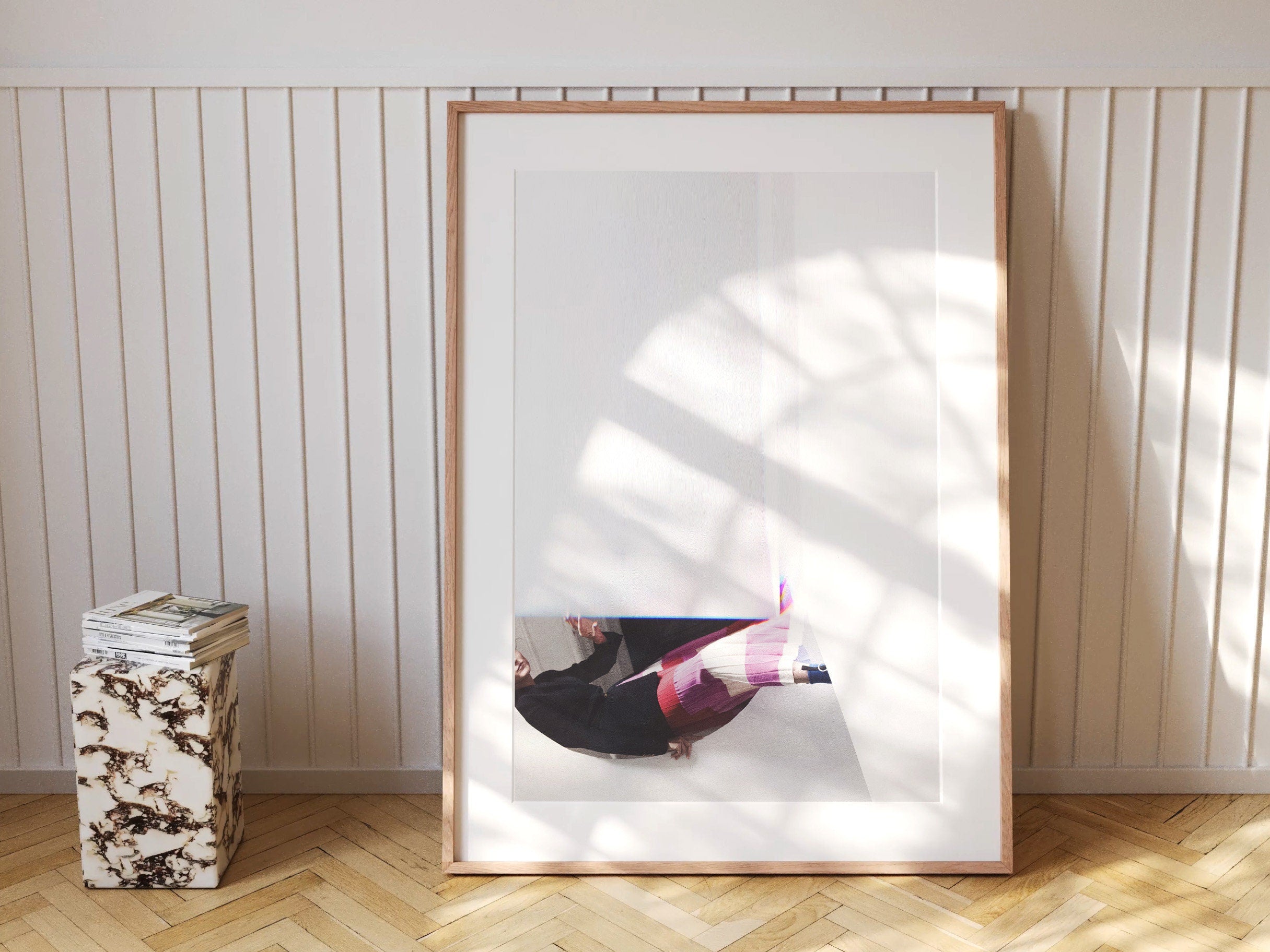 Pink & White Minimal Surrealist Wall Art - Trippy Feminine Altered Fashion Photo For Home, Office, Bedroom | Untitled (268) Giclée Print