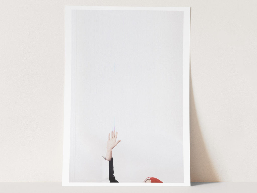 White Minimalist Glitch Photography Wall Art - Elegant Eclectic Home Decor for Living Room, Bedroom, or Office | Untitled (272) Giclée Print