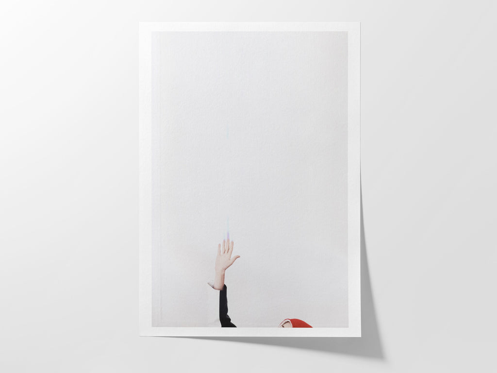 White Minimalist Glitch Photography Wall Art - Elegant Eclectic Home Decor for Living Room, Bedroom, or Office | Untitled (272) Giclée Print