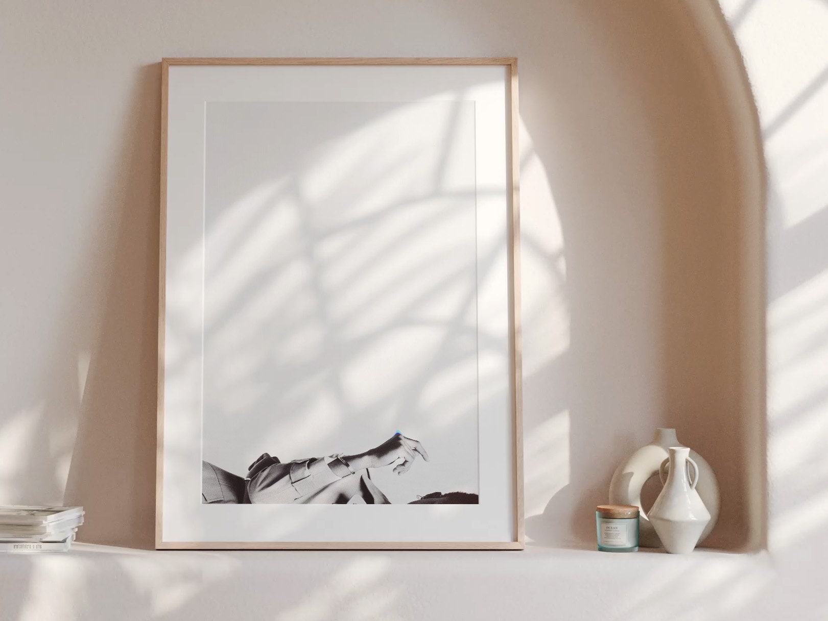 Minimalist Black and White Wall Art - Elegant Fashion Photo Grey Wall Decor For Living Room, Bedroom | Untitled (274) Giclée Print