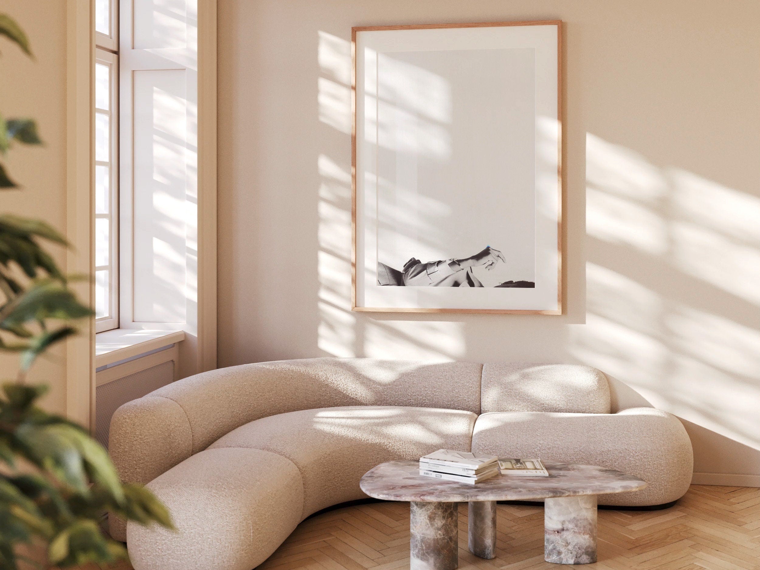 Minimalist Black and White Wall Art - Elegant Fashion Photo Grey Wall Decor For Living Room, Bedroom | Untitled (274) Giclée Print