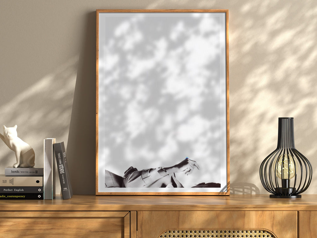 Minimalist Black and White Wall Art - Elegant Fashion Photo Grey Wall Decor For Living Room, Bedroom | Untitled (274) Giclée Print