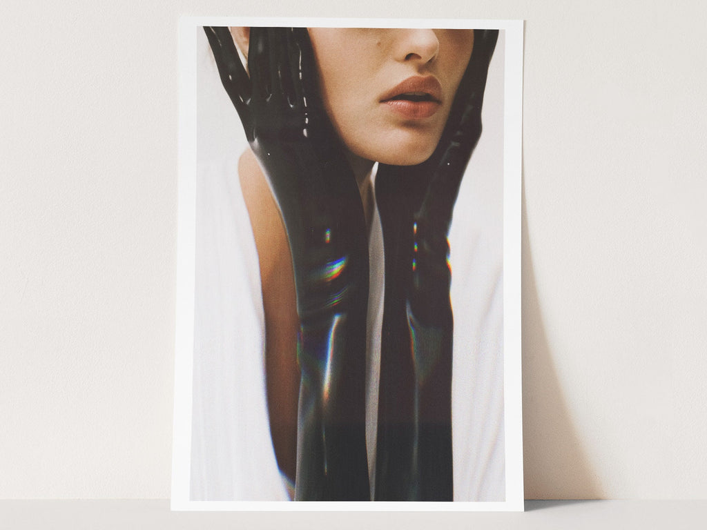 Altered Women's Portrait Wall Art - Unique Minimalist Vertical Glitch Photo Print - Eclectic Boho Home Decor | Untitled (282) Giclée Print