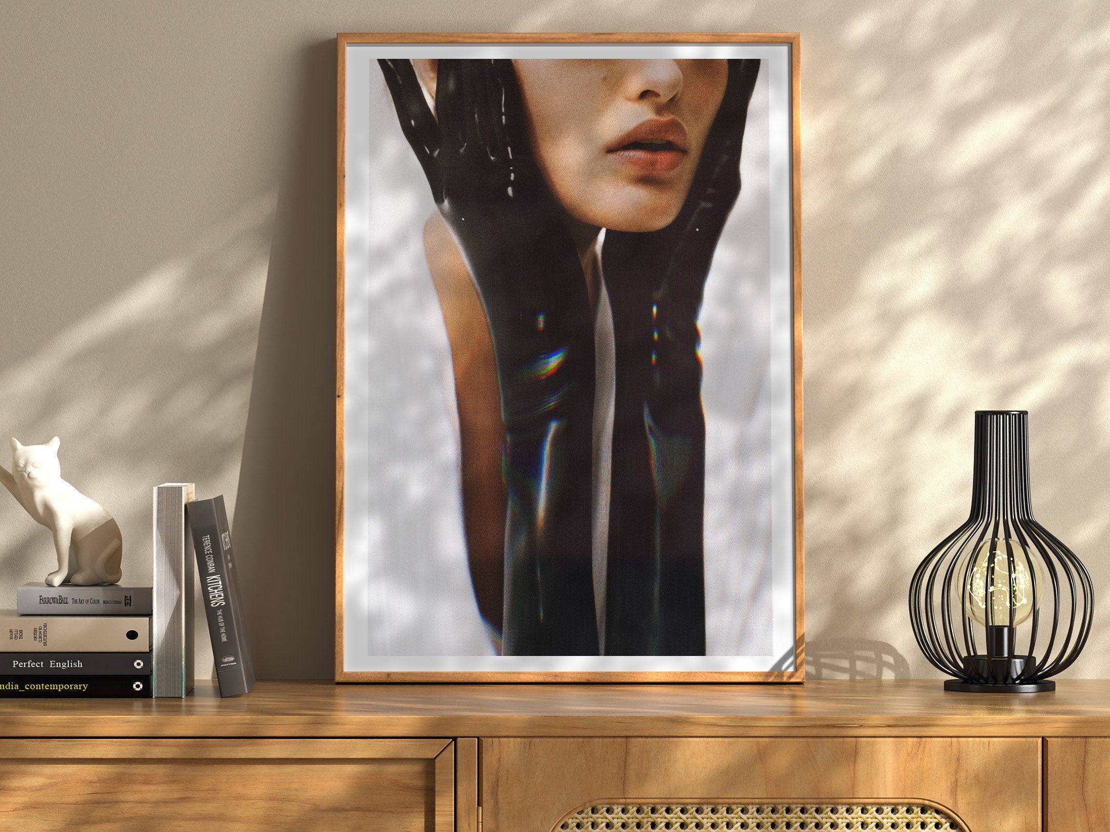 Altered Women's Portrait Wall Art - Unique Minimalist Vertical Glitch Photo Print - Eclectic Boho Home Decor | Untitled (282) Giclée Print