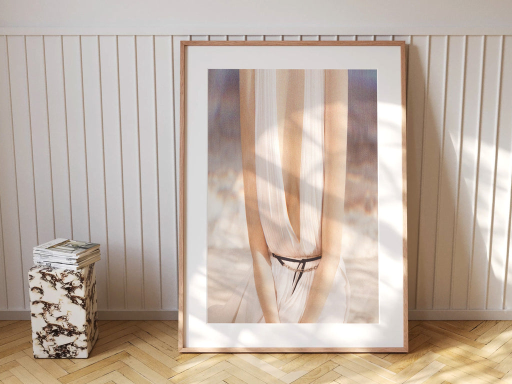 Ocean Beach Waves Wall Art Print - Surrealist Altered Fashion Photo Portrait - Neutral Decor for Home, Office | Untitled (283) Giclée Print