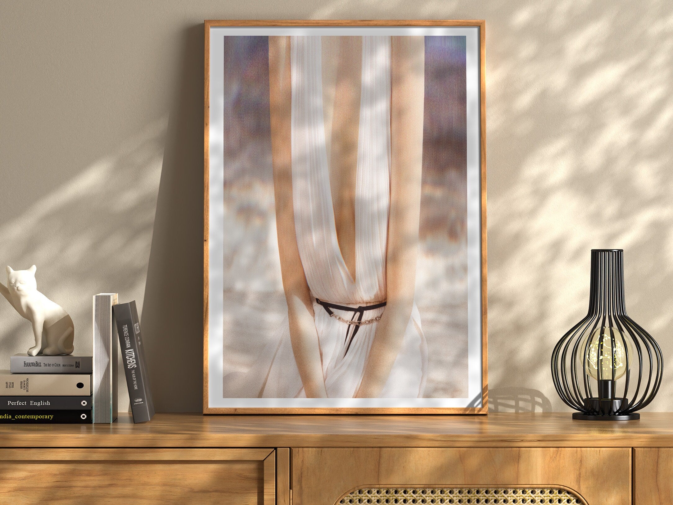 Ocean Beach Waves Wall Art Print - Surrealist Altered Fashion Photo Portrait - Neutral Decor for Home, Office | Untitled (283) Giclée Print