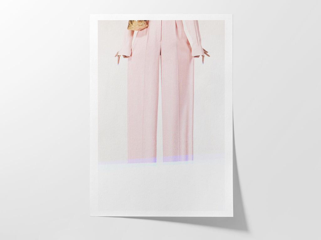 Altered Portrait Pink Pastel Wall Art Print - Beautiful Minimalist Glitch Photo for Eclectic Boho Decor Style | Untitled (285) Giclée Print