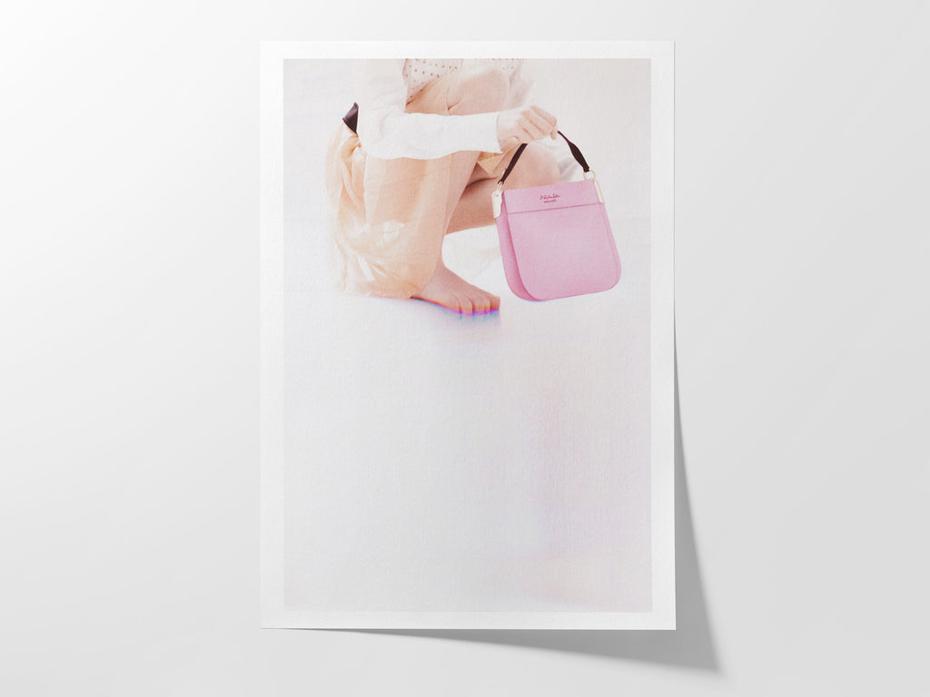 Pink And White Wall Art - Luxury Handbag Fashion Photo Feminine Aesthetic, Altered Portrait For Home, Office | Untitled (287) Giclée Print
