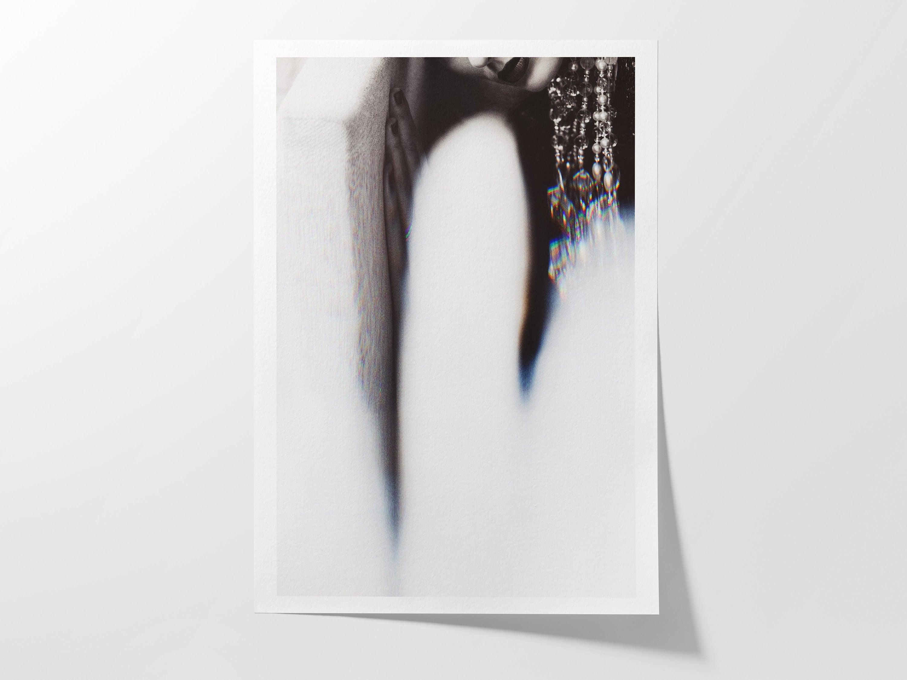 Ephemeral Black and White Photo Art Print - Feminine Glitch Aesthetic - Unique Minimal Wall Decor Home, Office | Untitled (288) Giclée Print