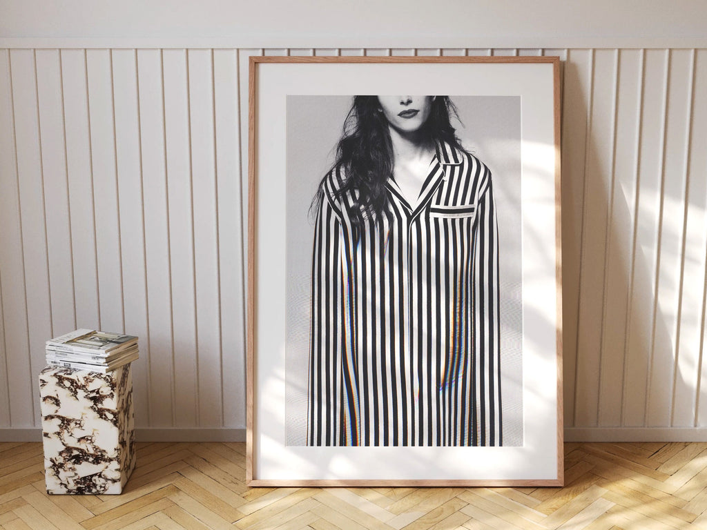 Black and White Stripe Wall Art Print - Minimalist Eclectic Decor for Living Room, Bedroom, Guest Room, Airbnb | Untitled (290) Giclée Print