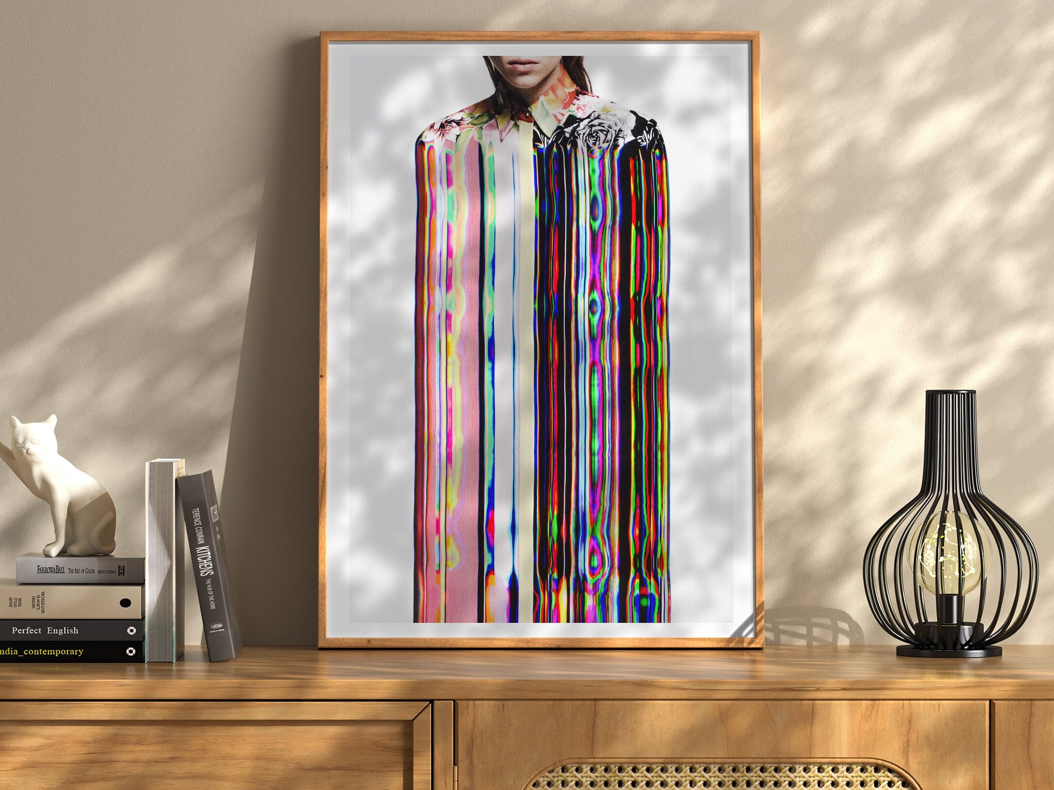 Trippy Altered Portrait Wall Art - Psychedelic Fashion Beauty Glitch Art For Living, Guest Room, Bedroom | Untitled (291) Giclée Print