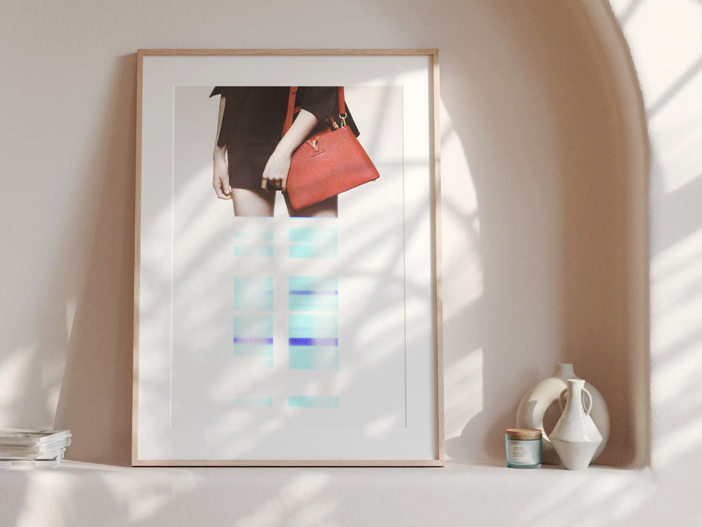 Altered Fashion Photo Art - Luxury Designer Handbag Glitch Wall Decor For Bedroom Above Bed, Living Room | Untitled (292) Giclée Print