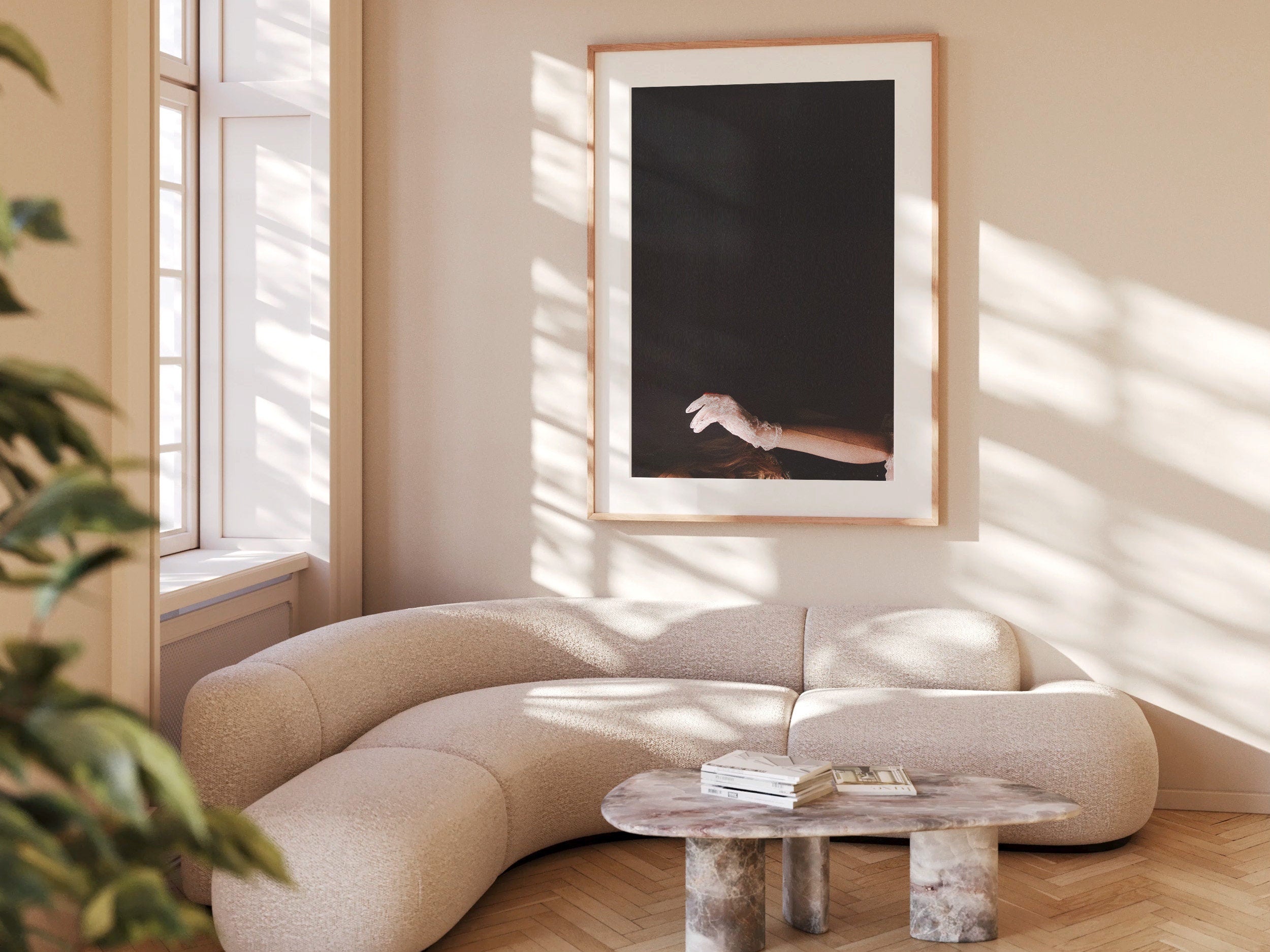 Beautiful Minimal Black And White Wall Art Print | Elegant Dark Decor for Living Room, Bedroom, Office, Dining | Untitled (295) Giclée Print