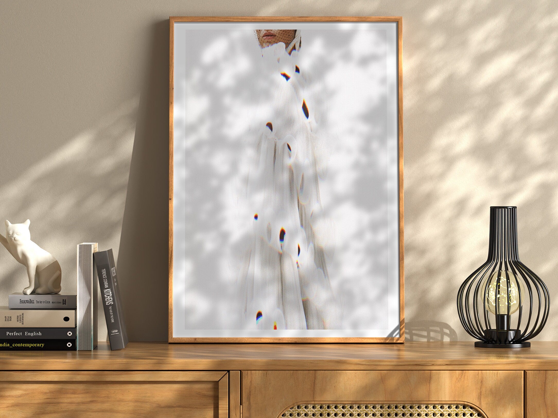 White Minimalist Abstract Wall Art Print - Clean Modern Aesthetic Artwork For Living Room, Bedroom, Office | Untitled (296) Giclée Print