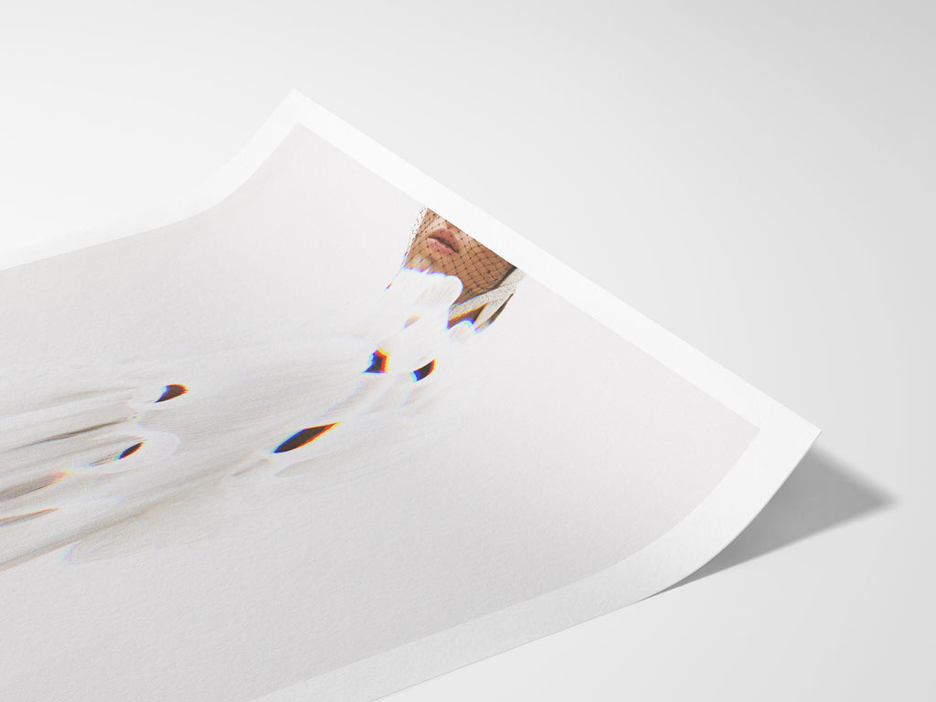 White Minimalist Abstract Wall Art Print - Clean Modern Aesthetic Artwork For Living Room, Bedroom, Office | Untitled (296) Giclée Print