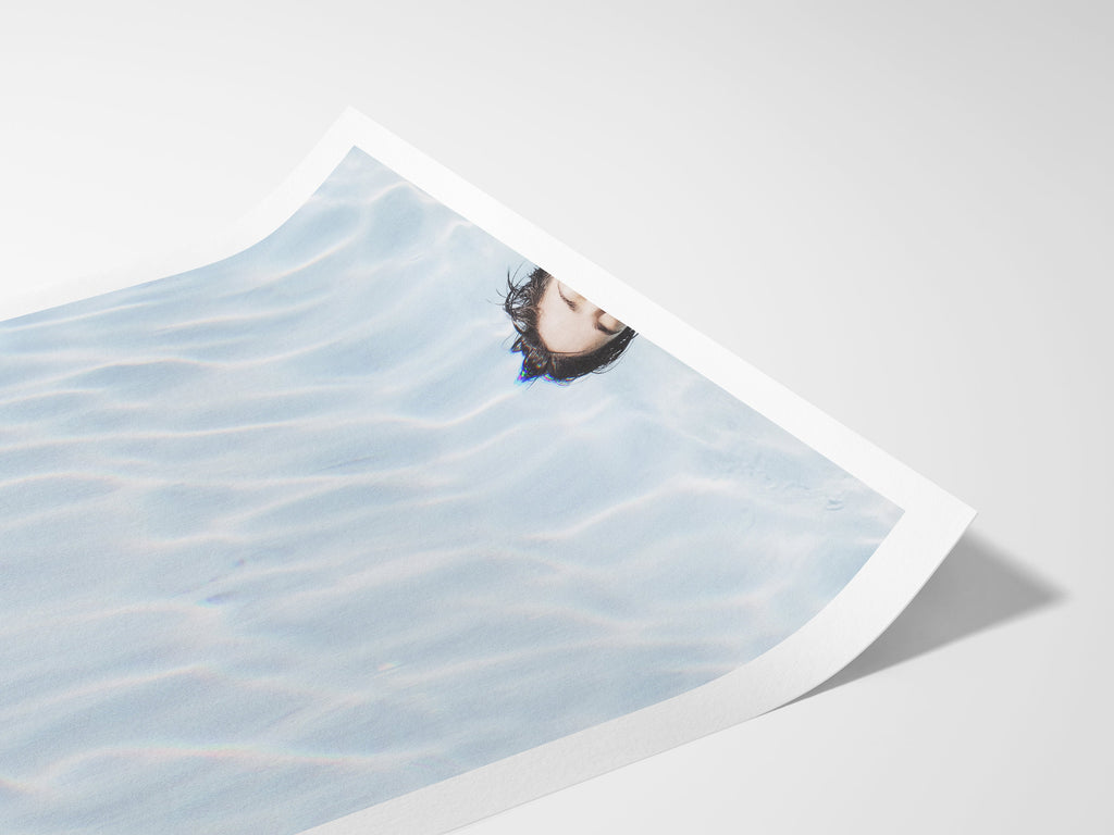 Abstract Blue Swimming Pool Wall Decor Art – Minimal Aesthetic Artwork For Living Room, Bathroom, Home Office | Untitled (298) Giclée Print