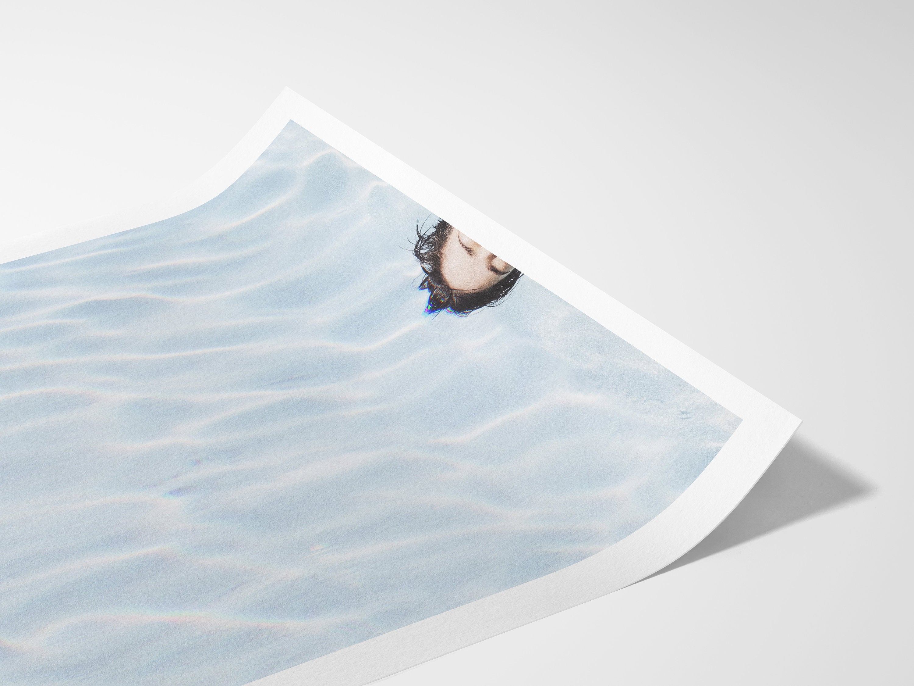 Abstract Blue Swimming Pool Wall Decor Art – Minimal Aesthetic Artwork For Living Room, Bathroom, Home Office | Untitled (298) Giclée Print