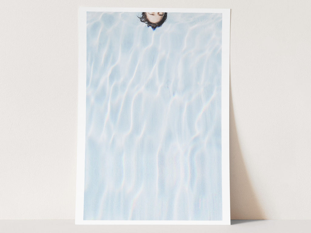 Abstract Blue Swimming Pool Wall Decor Art – Minimal Aesthetic Artwork For Living Room, Bathroom, Home Office | Untitled (298) Giclée Print