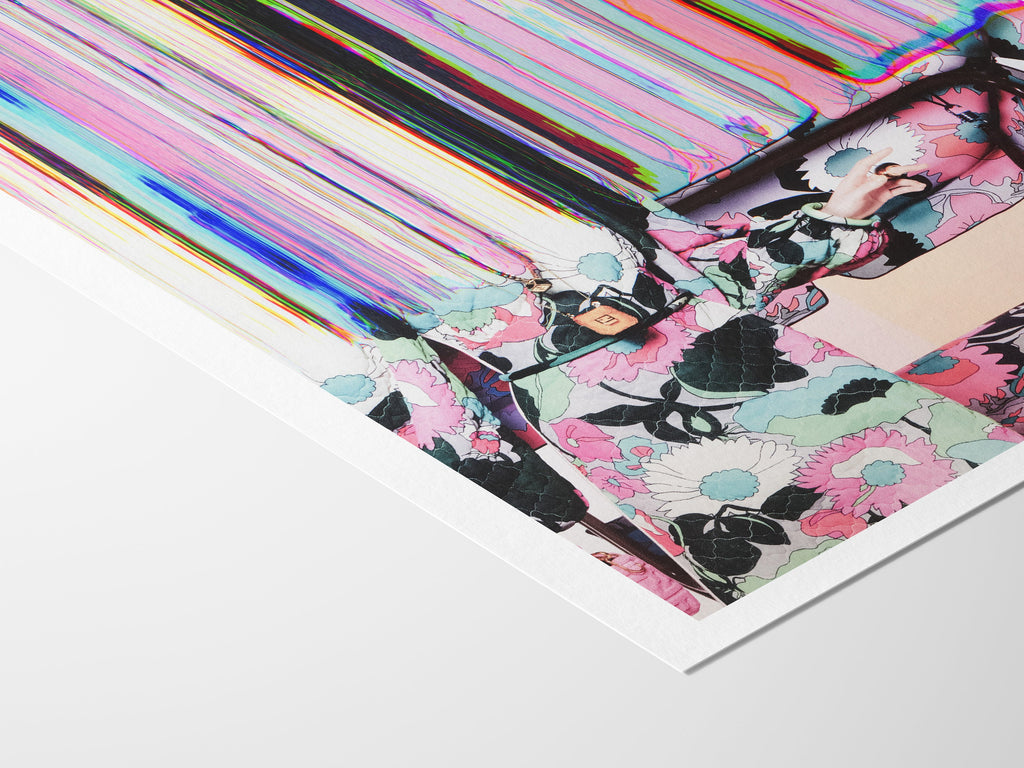 Abstract Floral Glitch Wall Art - Striking Feminine Modern Artwork For Home, Office, Bedroom, Living Room | Untitled (304) Giclée Print