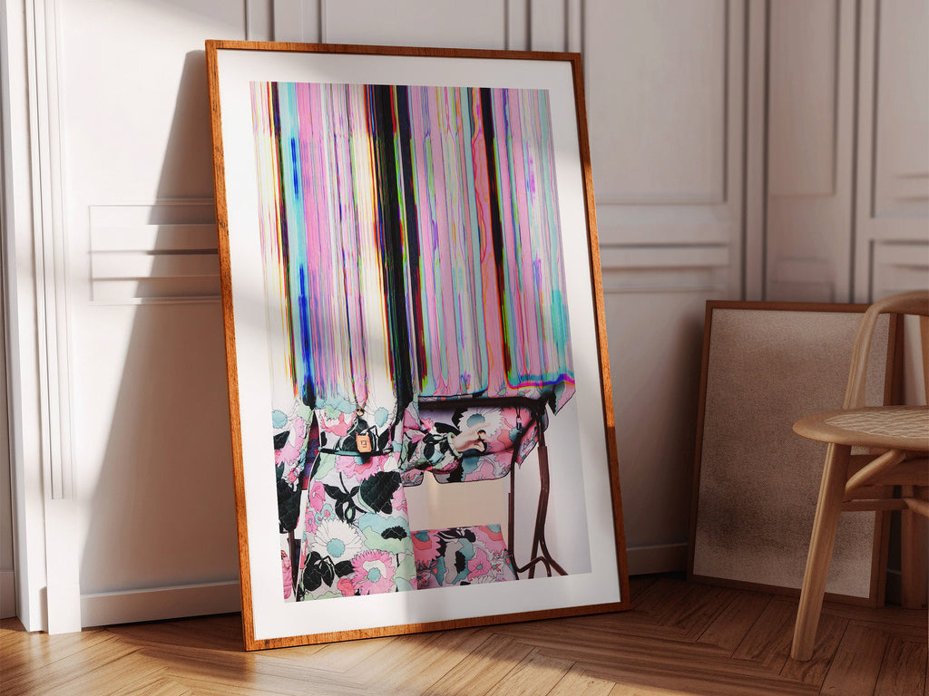 Abstract Floral Glitch Wall Art - Striking Feminine Modern Artwork For Home, Office, Bedroom, Living Room | Untitled (304) Giclée Print