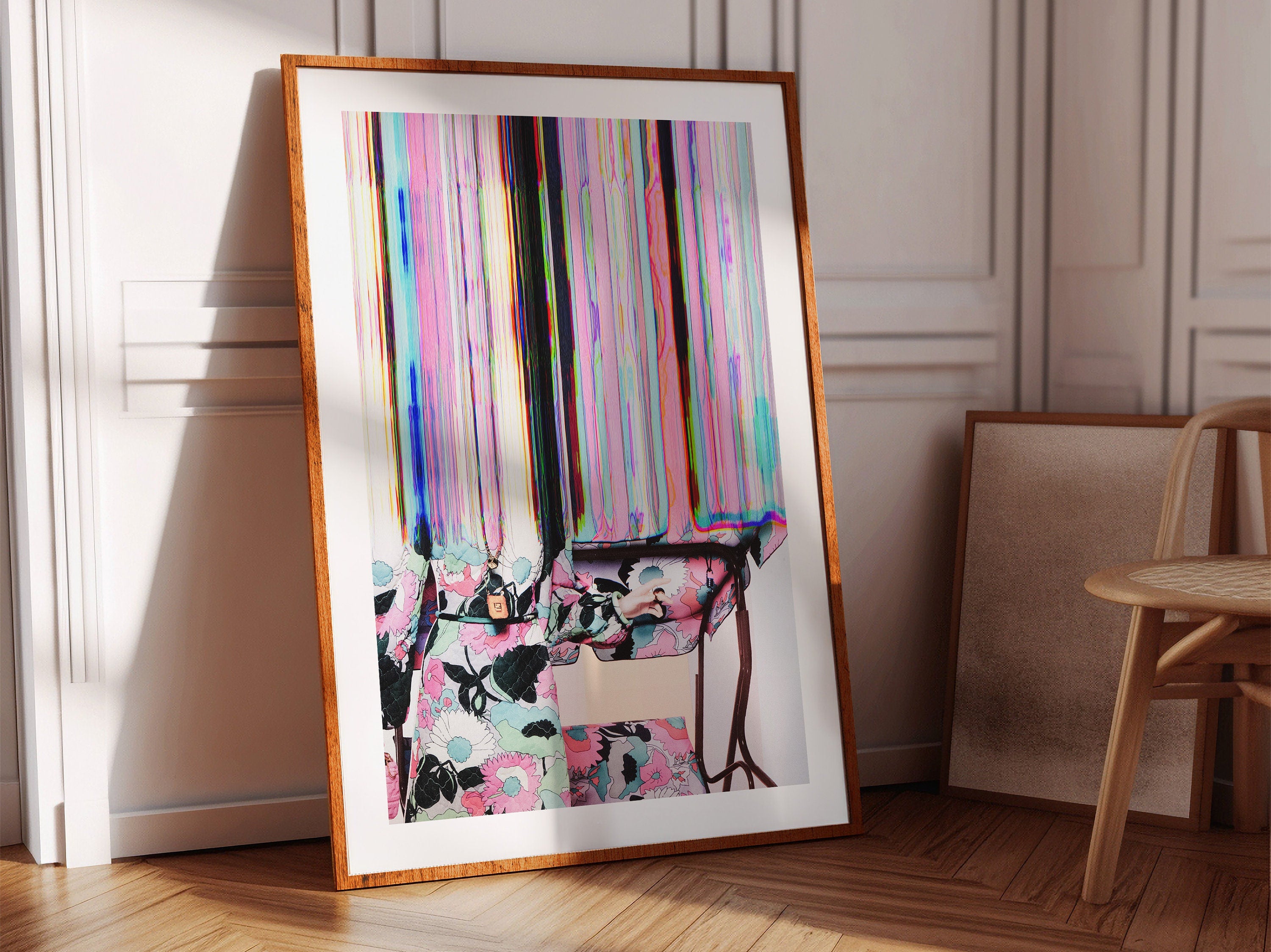 Abstract Floral Glitch Wall Art - Striking Feminine Modern Artwork For Home, Office, Bedroom, Living Room | Untitled (304) Giclée Print
