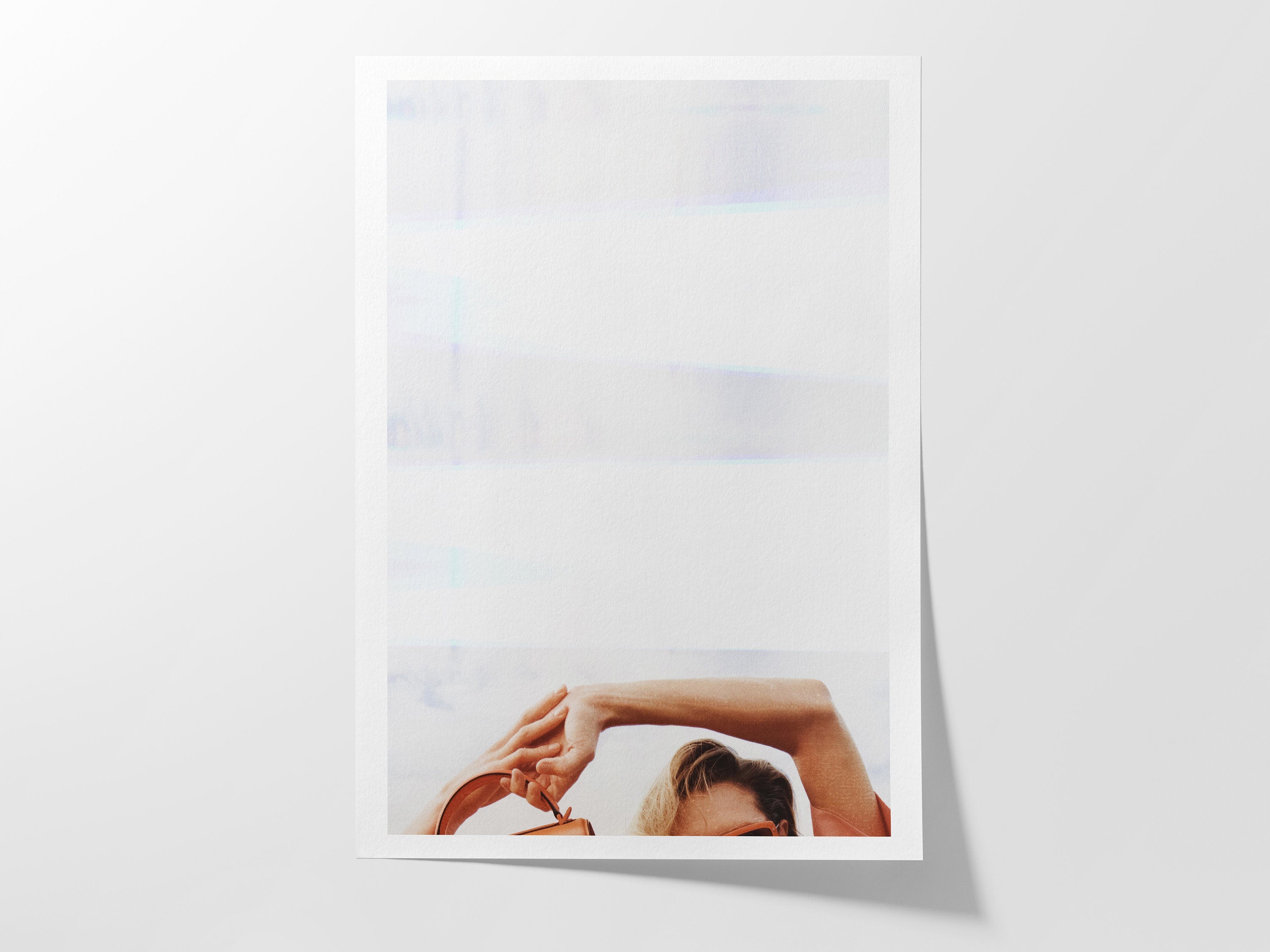 Altered Feminine Fashion Wall Art - Minimal Aesthetic Art for Living Room, Home, Office Decor - Blue And White | Untitled (306) Giclée Print