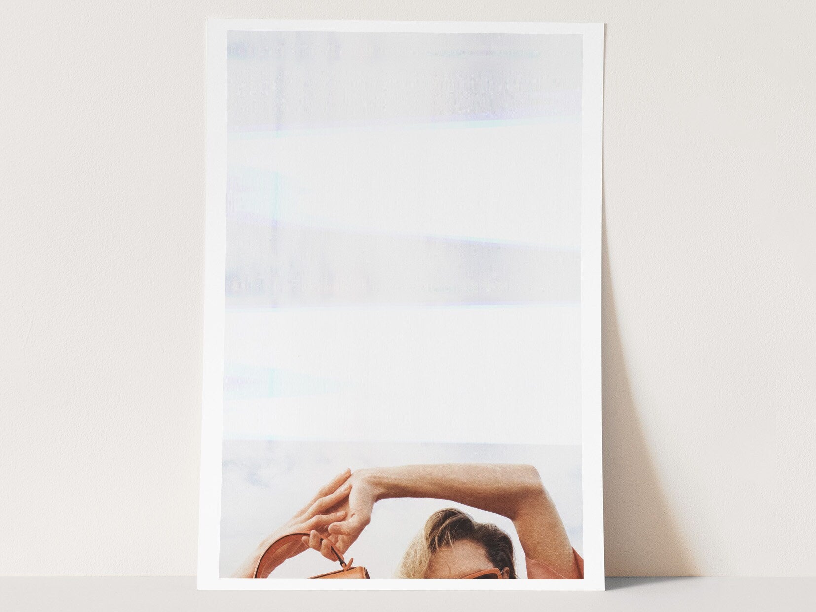 Altered Feminine Fashion Wall Art - Minimal Aesthetic Art for Living Room, Home, Office Decor - Blue And White | Untitled (306) Giclée Print