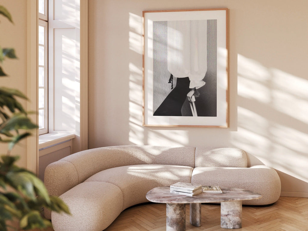 Minimalist Black and White Canvas Wall Art - Elegant Feminine Art for Living Room, Bedroom, Office, Bathroom | Untitled (308) Giclée Print