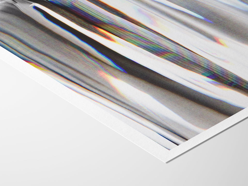 Black and White Wall Art - Artwork For Living Room, Bedroom, Office - Abstract Surreal Glitch Aesthetic | Untitled (316) Giclée Print